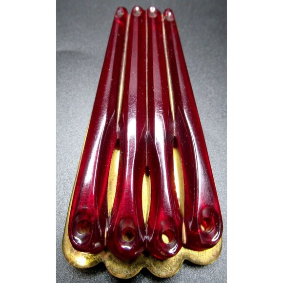 Cherry Amber BAKELITE Unusual Vintage Dress Clip - Picture 1 of 4